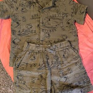 Hanna Andersson Peanuts Snoopy Matching set 100 4T size, like new